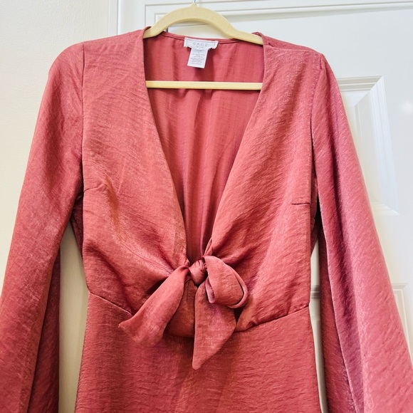 Sage Long Sleeve Dress in Deep Rose - Picture 2 of 8